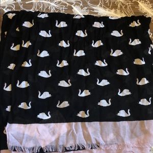 kate spade Accessories - Kate Spade Swan oblong scarf pink/black NWT’s kate spade Accessories - Kate Spade Swan oblong scarf pink/black NWT’s